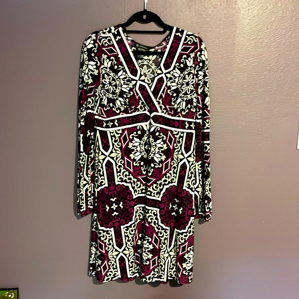 INC international concepts size large polyester dress long sleeve